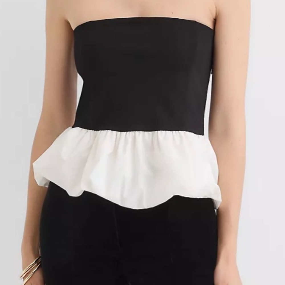 Taffeta Ponte Strapless Bubble Top